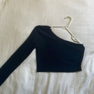 Nasty Gal one shoulder long sleeve crop